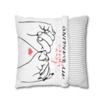 Festive Floral Striped Square Pillowcase | Polyester Valentine Decor - Image 12