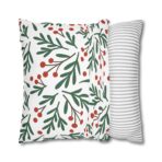 Festive Holiday Home Decor Square Poly Canvas Pillowcase | Vibrant Christmas Pillow Cover - Image 20