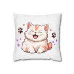 Festive Holiday Home Decor Square Poly Canvas Pillowcase | Vibrant Christmas Pillow Cover