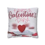 Festive Floral Striped Square Pillowcase | Polyester Valentine Decor - Image 5