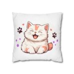 Festive Holiday Home Decor Square Poly Canvas Pillowcase | Vibrant Christmas Pillow Cover - Image 5