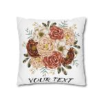 Festive Floral and Striped Square Pillowcase - Vibrant Polyester Cushion Cover for Christmas Home Decor - Image 7