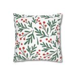Festive Holiday Home Decor Square Poly Canvas Pillowcase | Vibrant Christmas Pillow Cover - Image 3
