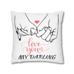 Festive Floral Striped Square Pillowcase | Polyester Valentine Decor - Image 11