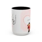 Spiced Espresso & Molasses Cream Accent Coffee Mug, Personalized Holiday Ceramic Mug