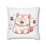 Festive Holiday Home Decor Square Poly Canvas Pillowcase | Vibrant Christmas Pillow Cover - Image 9