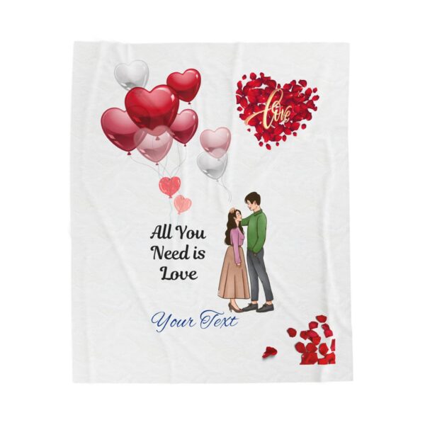 Love Script Cozy Winter Velveteen Plush Blanket