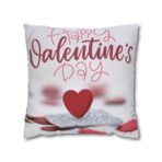 Festive Floral Striped Square Pillowcase | Polyester Valentine Decor - Image 9