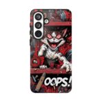 Mischievous Cat 'Oops!' Phone Case | Protective iPhone Cover, Red Black Cartoon - Image 45