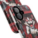 Mischievous Cat 'Oops!' Phone Case | Protective iPhone Cover, Red Black Cartoon - Image 6