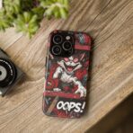 Mischievous Cat 'Oops!' Phone Case | Protective iPhone Cover, Red Black Cartoon - Image 24