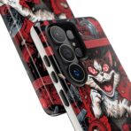 Mischievous Cat 'Oops!' Phone Case | Protective iPhone Cover, Red Black Cartoon - Image 50