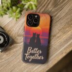 Better Together Cat Phone Case UK, Sunset Cat Silhouette Aesthetic Cover, Cute Couple Pet Design, Dual Layer Shockproof Glossy Matte Gift - Image 32