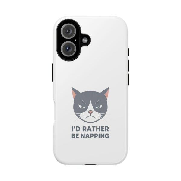 Grumpy Cat Illustration I'd Rather Be Napping Phone Case | Cute Cat Face