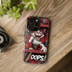 Mischievous Cat 'Oops!' Phone Case | Protective iPhone Cover, Red Black Cartoon - Image 20