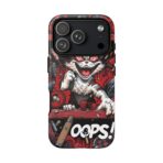Mischievous Cat 'Oops!' Phone Case | Protective iPhone Cover, Red Black Cartoon - Image 38