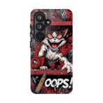 Mischievous Cat 'Oops!' Phone Case | Protective iPhone Cover, Red Black Cartoon - Image 41