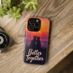 Better Together Cat Phone Case UK, Sunset Cat Silhouette Aesthetic Cover, Cute Couple Pet Design, Dual Layer Shockproof Glossy Matte Gift - Image 20