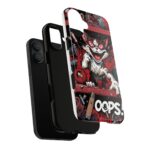 Mischievous Cat 'Oops!' Phone Case | Protective iPhone Cover, Red Black Cartoon - Image 11