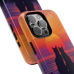 Better Together Cat Phone Case UK, Sunset Cat Silhouette Aesthetic Cover, Cute Couple Pet Design, Dual Layer Shockproof Glossy Matte Gift - Image 26