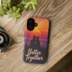 Better Together Cat Phone Case UK, Sunset Cat Silhouette Aesthetic Cover, Cute Couple Pet Design, Dual Layer Shockproof Glossy Matte Gift - Image 8