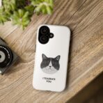 I Tolerate You Cat illustration Phone Case | Cat Face, Sarcastic Quote - Image 4