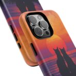 Better Together Cat Phone Case UK, Sunset Cat Silhouette Aesthetic Cover, Cute Couple Pet Design, Dual Layer Shockproof Glossy Matte Gift - Image 30