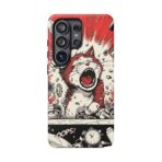 Screaming Cat Explosion phone case | tough cases, red comic art - Image 49