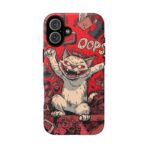 Graffiti Cat Phone Case UK, Street Art Aesthetic Cover, Bold Red Cartoon Cat Design, Dual Layer Shockproof Protective Glossy Matte Case - Image 13