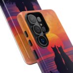 Better Together Cat Phone Case UK, Sunset Cat Silhouette Aesthetic Cover, Cute Couple Pet Design, Dual Layer Shockproof Glossy Matte Gift - Image 50