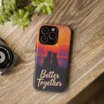 Better Together Cat Phone Case UK, Sunset Cat Silhouette Aesthetic Cover, Cute Couple Pet Design, Dual Layer Shockproof Glossy Matte Gift - Image 24