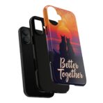 Better Together Cat Phone Case UK, Sunset Cat Silhouette Aesthetic Cover, Cute Couple Pet Design, Dual Layer Shockproof Glossy Matte Gift - Image 11