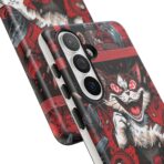 Mischievous Cat 'Oops!' Phone Case | Protective iPhone Cover, Red Black Cartoon - Image 48