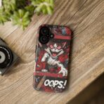Mischievous Cat 'Oops!' Phone Case | Protective iPhone Cover, Red Black Cartoon - Image 8