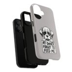 Sad Puppy Holding 'My Owner Forgot to Feed Me' Phone Case | Dog Rescue Humor - Image 3