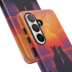 Better Together Cat Phone Case UK, Sunset Cat Silhouette Aesthetic Cover, Cute Couple Pet Design, Dual Layer Shockproof Glossy Matte Gift - Image 48