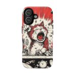 Screaming Cat Explosion phone case | tough cases, red comic art - Image 34