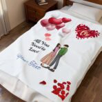 Love Script Cozy Winter Velveteen Plush Blanket - Image 3
