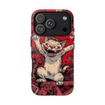 Graffiti Cat Phone Case UK, Street Art Aesthetic Cover, Bold Red Cartoon Cat Design, Dual Layer Shockproof Protective Glossy Matte Case - Image 37