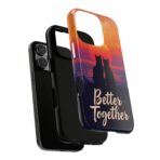 Better Together Cat Phone Case UK, Sunset Cat Silhouette Aesthetic Cover, Cute Couple Pet Design, Dual Layer Shockproof Glossy Matte Gift - Image 19
