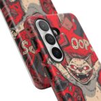 Graffiti Cat Phone Case UK, Street Art Aesthetic Cover, Bold Red Cartoon Cat Design, Dual Layer Shockproof Protective Glossy Matte Case - Image 48