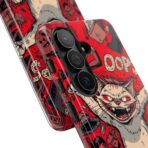 Graffiti Cat Phone Case UK, Street Art Aesthetic Cover, Bold Red Cartoon Cat Design, Dual Layer Shockproof Protective Glossy Matte Case - Image 42