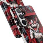Mischievous Cat 'Oops!' Phone Case | Protective iPhone Cover, Red Black Cartoon - Image 46