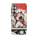 Screaming Cat Explosion phone case | tough cases, red comic art - Image 45