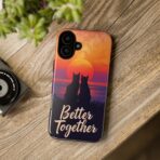 Better Together Cat Phone Case UK, Sunset Cat Silhouette Aesthetic Cover, Cute Couple Pet Design, Dual Layer Shockproof Glossy Matte Gift - Image 12