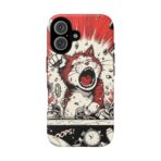 Screaming Cat Explosion phone case | tough cases, red comic art - Image 5