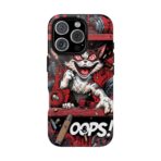 Mischievous Cat 'Oops!' Phone Case | Protective iPhone Cover, Red Black Cartoon - Image 17
