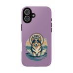 Retro Corgi Surf Phone Case UK, Cute Beach Dog Aesthetic Cover, Summer Vibes Protective Case, Dual Layer Shockproof Glossy Matte Gift - Image 9