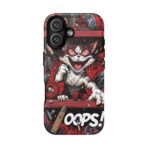 Mischievous Cat 'Oops!' Phone Case | Protective iPhone Cover, Red Black Cartoon - Image 34