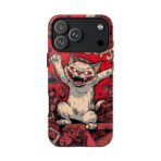 Graffiti Cat Phone Case UK, Street Art Aesthetic Cover, Bold Red Cartoon Cat Design, Dual Layer Shockproof Protective Glossy Matte Case - Image 39